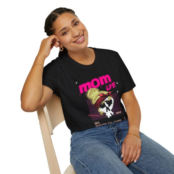 Mom Life (Blonde) Unisex Softstyle T-Shirt – Perfect Gift for Moms! - Image 2