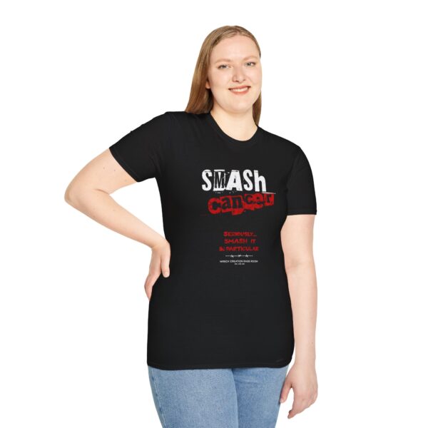 Smash Cancer (super PG) Unisex Softstyle T-Shirt - Supportive Statement Tee - Image 3