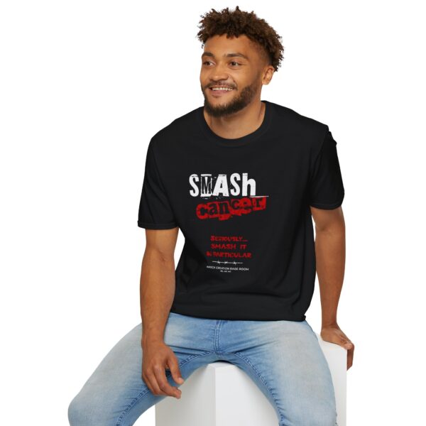 Smash Cancer (super PG) Unisex Softstyle T-Shirt - Supportive Statement Tee - Image 2