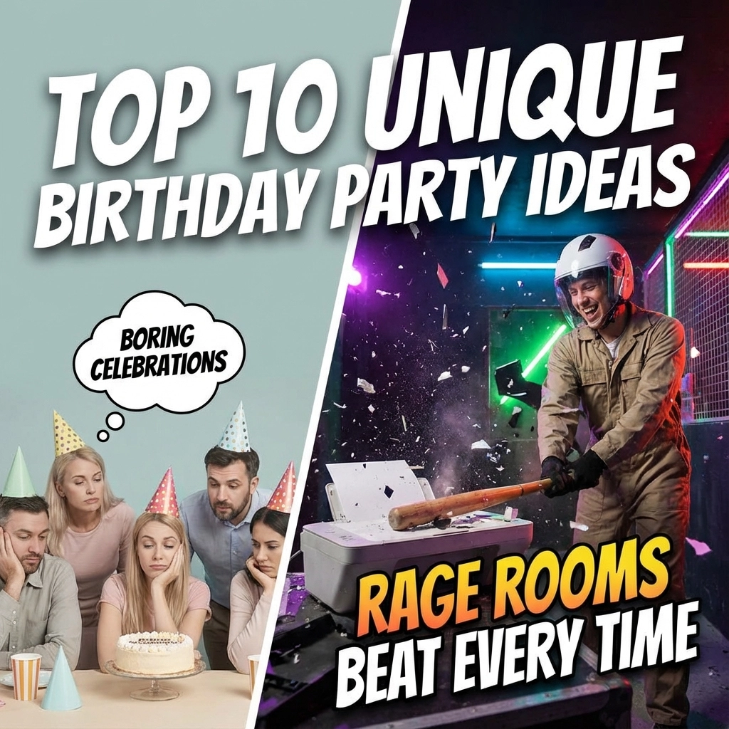 Top 10 Unique Birthday Party Ideas: Why Rage Rooms Beat Boring Celebrations Every Time
